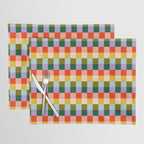 Checkered Rainbow Retro Vibe  Placemat Gallery Image 1