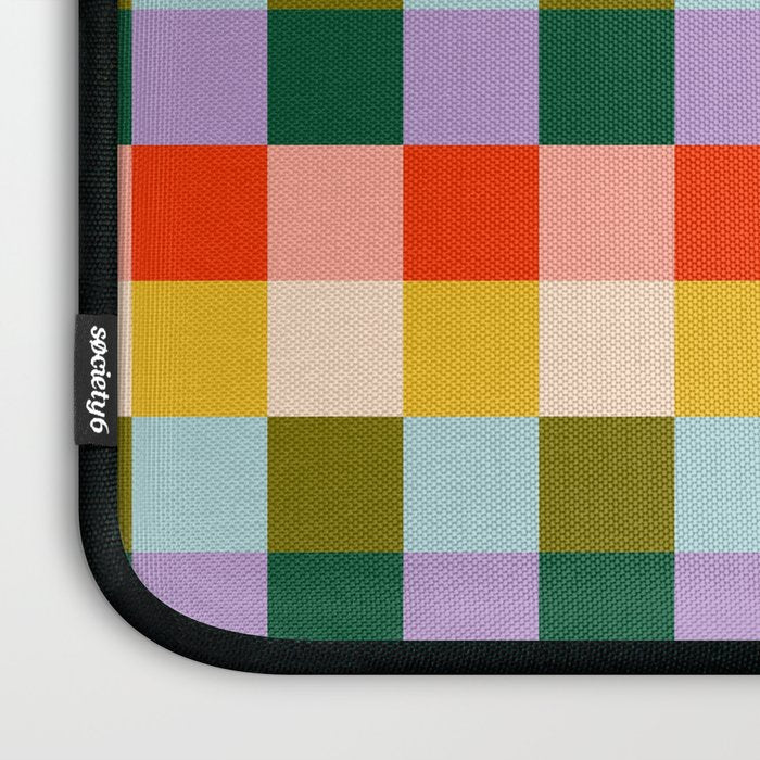 Checkered Rainbow Retro Vibe  Laptop Sleeve Gallery Image 3