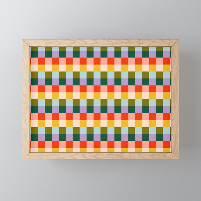 Checkered Rainbow Retro Vibe  Mini Art Print Gallery Image 1