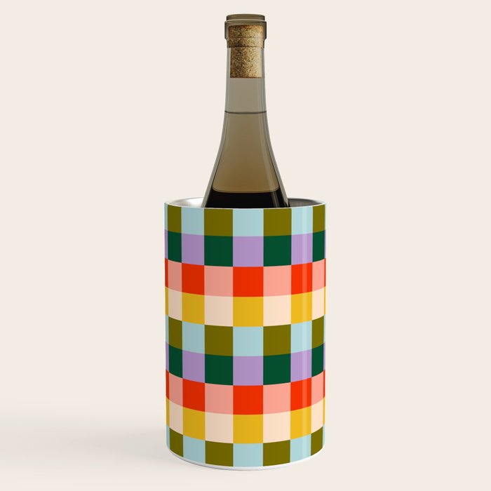Checkered Rainbow Retro Vibe  Wine Chiller Gallery Image 3