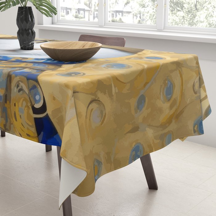 Klimt Tabby Cat with Warm Scarf Tablecloth Gallery Image 3