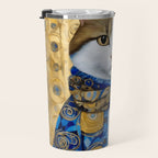 Klimt Tabby Cat with Warm Scarf Travel Mug Gallery Image 3