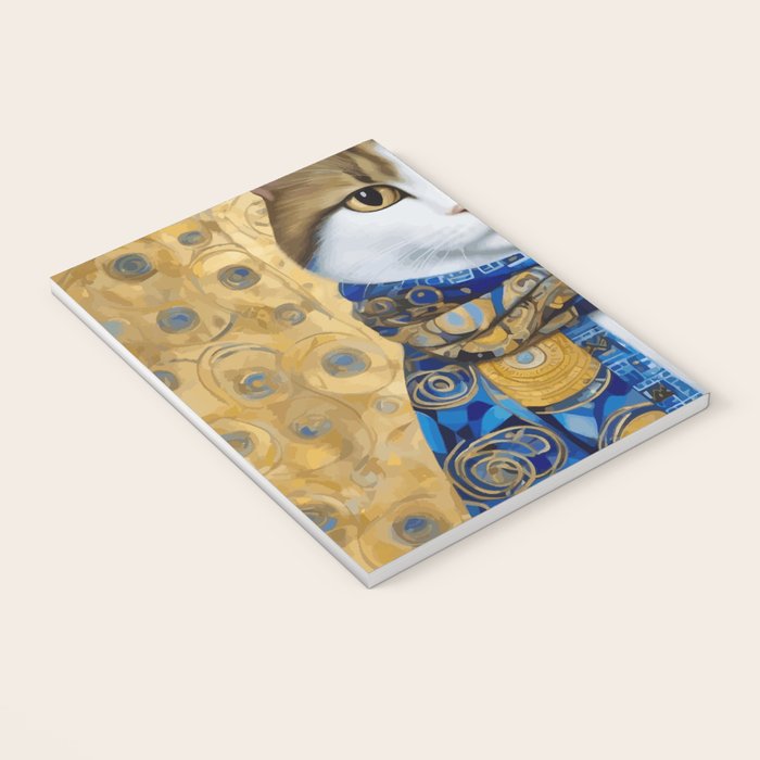 Klimt Tabby Cat with Warm Scarf Notebook Gallery Image 3