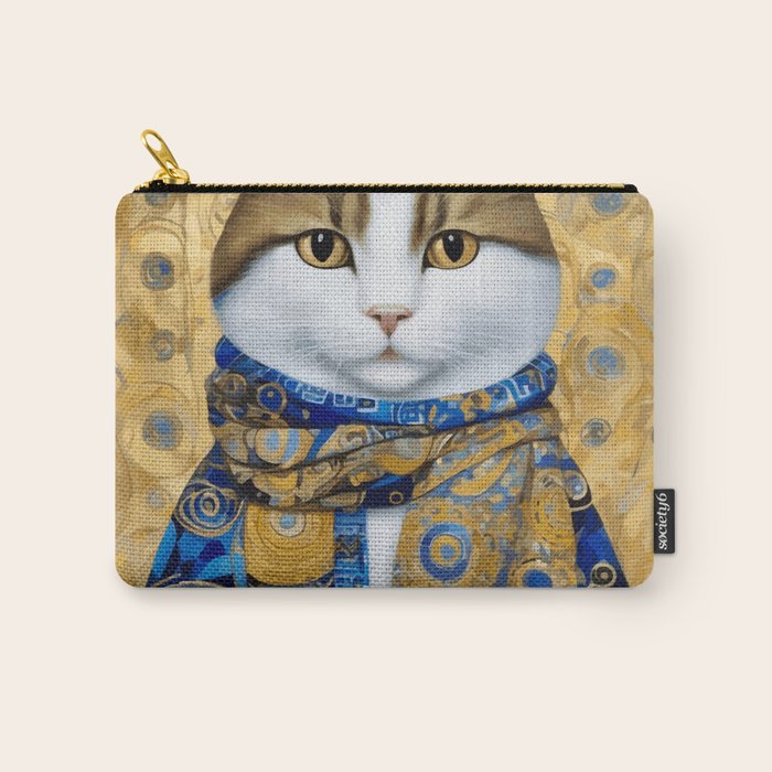 Klimt Tabby Cat with Warm Scarf Carry All Pouch Gallery Image 1