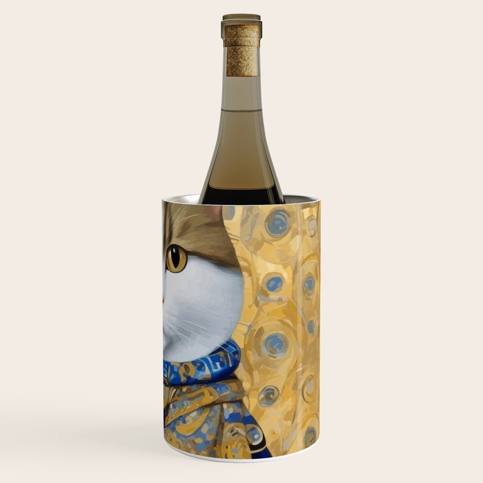 Klimt Tabby Cat with Warm Scarf Wine Chiller Gallery Image 3