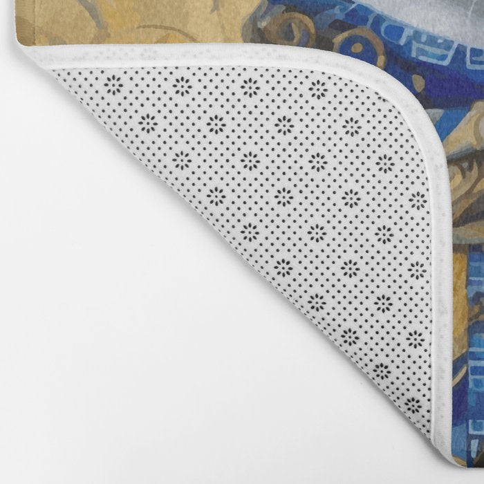 Klimt Tabby Cat with Warm Scarf Bath Mat Gallery Image 2