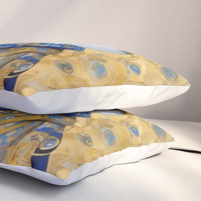 Klimt Tabby Cat with Warm Scarf Pillow Sham Gallery Image 3