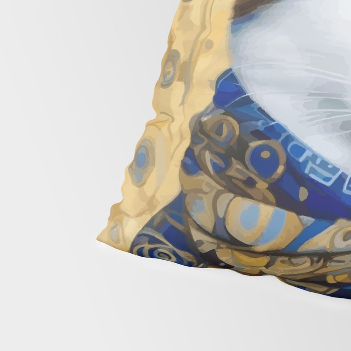 Klimt Tabby Cat with Warm Scarf Pillow Sham Gallery Image 4
