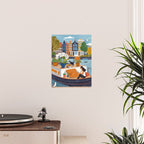 Woman on houseboat in Amsterdam Poster Gallery Image 2