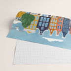 Woman on houseboat in Amsterdam Wrapping Paper Gallery Image 2