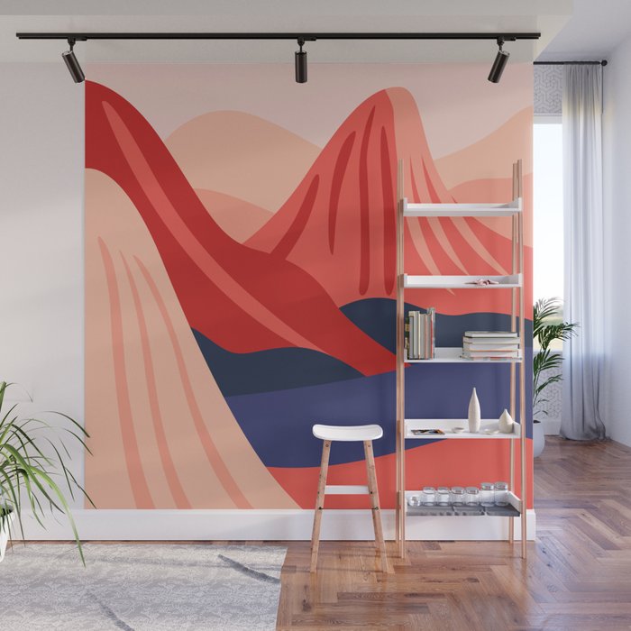 Abstract mountain nature landscape art Wall Mural Gallery Image 1