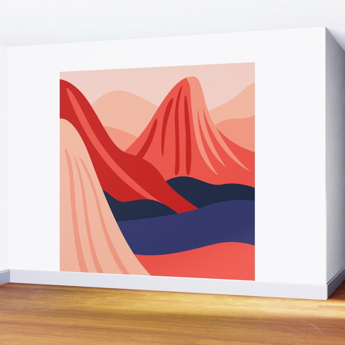 Abstract mountain nature landscape art Wall Mural Gallery Image 2