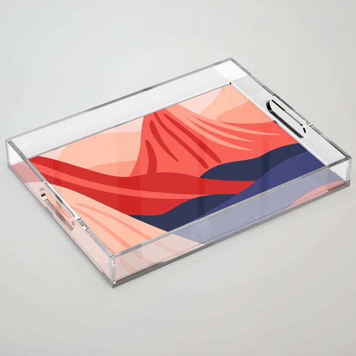 Abstract mountain nature landscape art Acrylic Tray Gallery Image 1