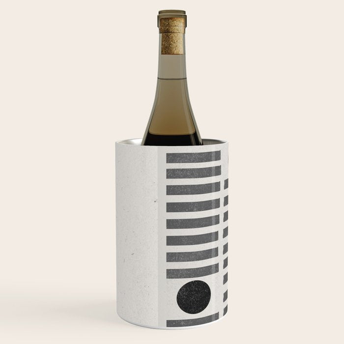 Black and Beige Modern Craft Design Retro Stripes and Circles Wine Chiller Gallery Image 2