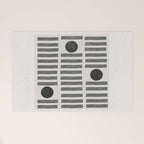 Black and Beige Modern Craft Design Retro Stripes and Circles Welcome Mat Gallery Image 1
