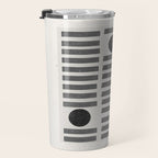 Black and Beige Modern Craft Design Retro Stripes and Circles Travel Mug Gallery Image 3
