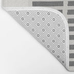 Black and Beige Modern Craft Design Retro Stripes and Circles Bath Mat Gallery Image 2