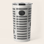 Black and Beige Modern Craft Design Retro Stripes and Circles Travel Mug Gallery Image 1