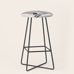 Black and Beige Modern Craft Design Retro Stripes and Circles Stool Gallery Image 1