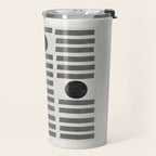 Black and Beige Modern Craft Design Retro Stripes and Circles Travel Mug Gallery Image 2