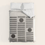 Black and Beige Modern Craft Design Retro Stripes and Circles Comforter Gallery Image 6