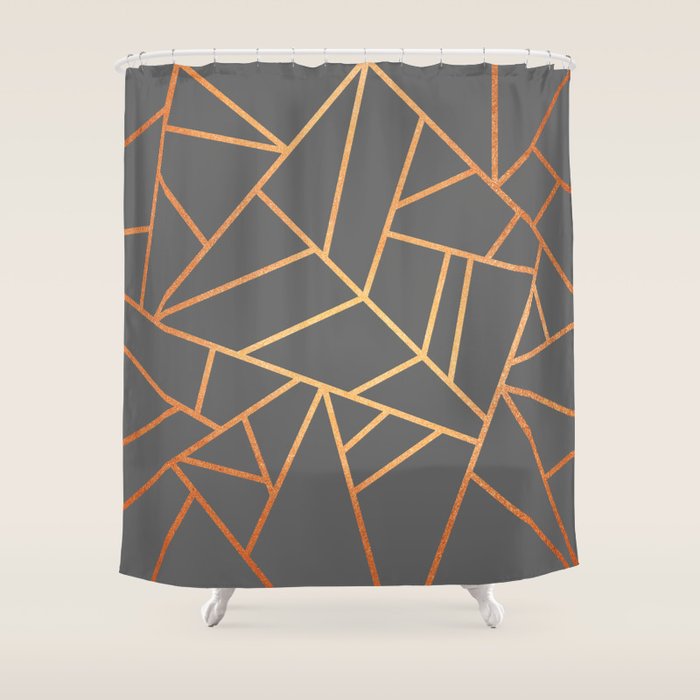Copper And Grey Shower Curtain Gallery Image 1