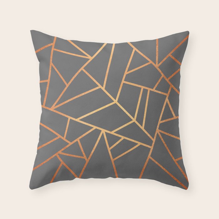 Copper And Grey Throw Pillow Gallery Image 6