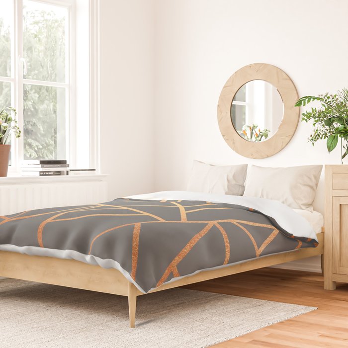 Copper And Grey Duvet Cover Gallery Image 2