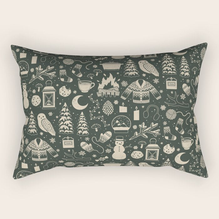 Winter Nights: Forest Rectangular Pillow Gallery Image 2