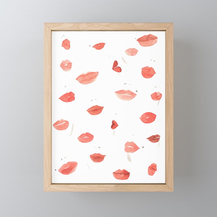 Watercolor Lips Mini Art Print Gallery Image 1