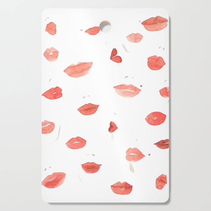 Watercolor Lips Cutting Board Gallery Image 1