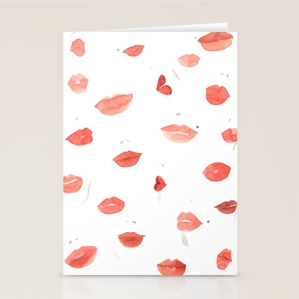 Watercolor Lips Stationery Card Gallery Image 1