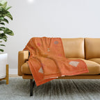 Boho Oriental Orange Traditional Desert Moroccan Style  Throw Blanket Gallery Image 1
