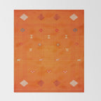 Boho Oriental Orange Traditional Desert Moroccan Style  Throw Blanket Gallery Image 2