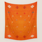 Boho Oriental Orange Traditional Desert Moroccan Style  Wall Tapestry Gallery Image 4