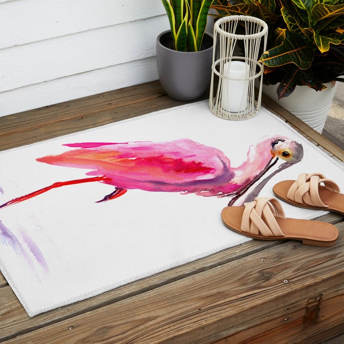 Roseate spoonbill Outdoor Rug Gallery Image 2