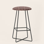 Cafe Block Print Floral - Brown Pink Stool Gallery Image 1