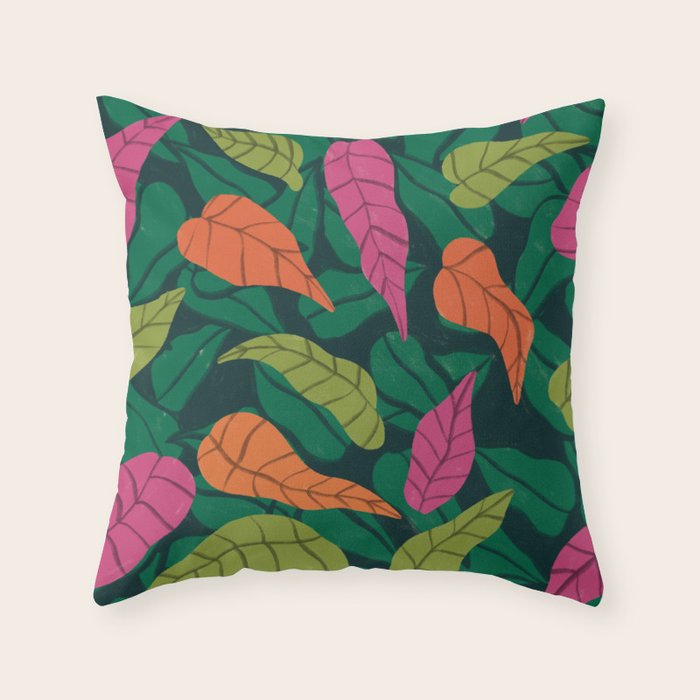 Tropical Leaf Pattern  Throw Pillow Gallery Image 6