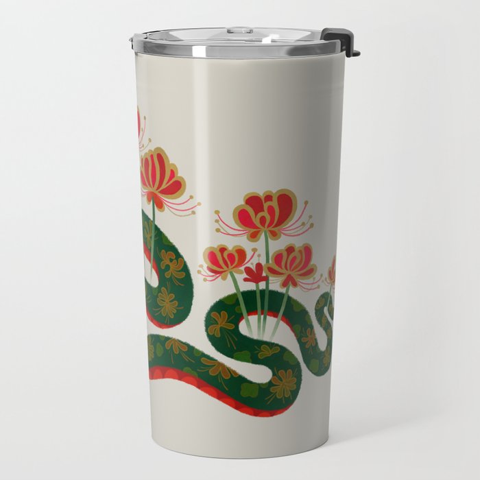 Snake and flowers Travel Mug Gallery Image 2