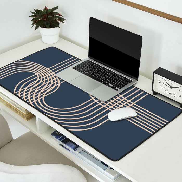 Lines in Midnight Desk Mat Gallery Image 2