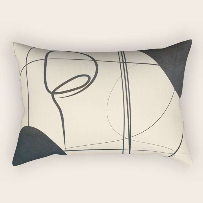 Abstract Line Art VIII Rectangular Pillow Gallery Image 1