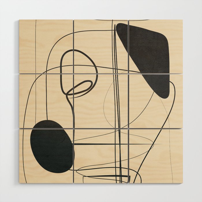 Abstract Line Art VIII Wood Wall Art Gallery Image 1