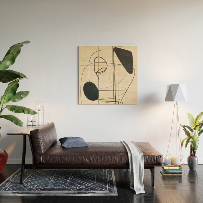 Abstract Line Art VIII Wood Wall Art Gallery Image 2