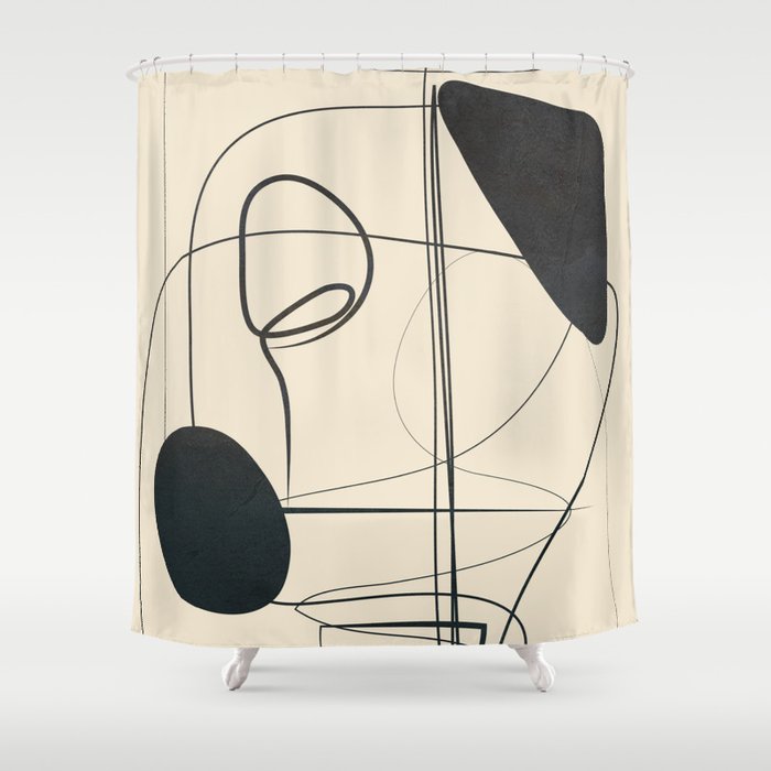 Abstract Line Art VIII Shower Curtain Gallery Image 1