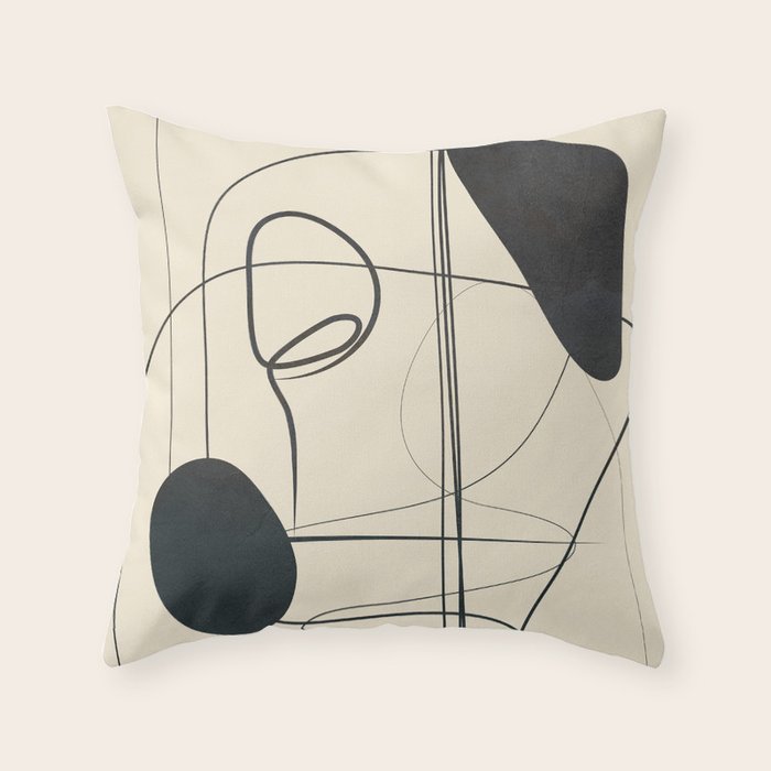 Abstract Line Art VIII Throw Pillow Gallery Image 1