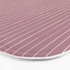Romantic Botanica Coordinator - Thin Stripes in Rosewood Pink Bath Mat Gallery Image 3