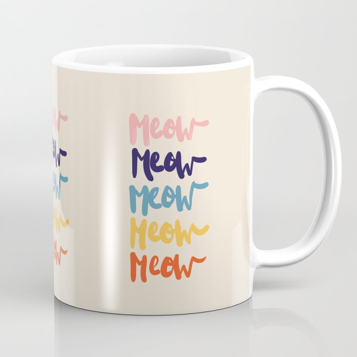 Meow Meow says the cat - typography Coffee Mug Gallery Image 1