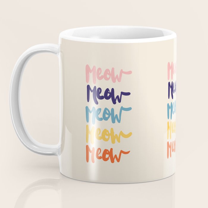 Meow Meow says the cat - typography Coffee Mug Gallery Image 3