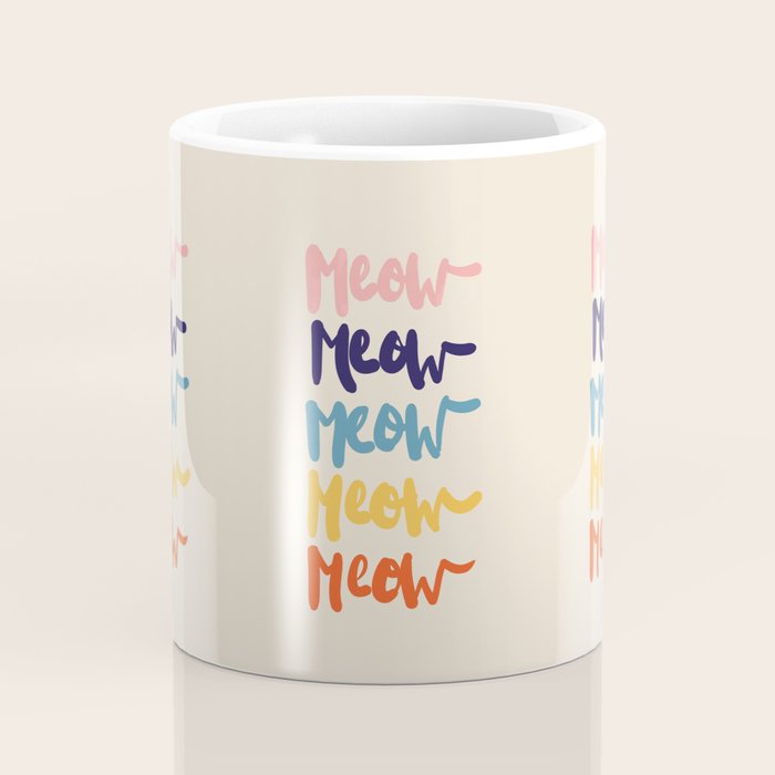 Meow Meow says the cat - typography Coffee Mug Gallery Image 4