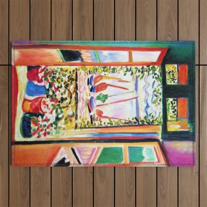 The Open Window Coastal - Floral and Maritime Collioure oil painting by Henri Matisse oil paint Outdoor Rug Gallery Image 1